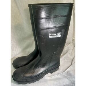 Genfoot Steel Toe Men's Rubber Slip Resistant Work Boots Made in Canada Sz 10